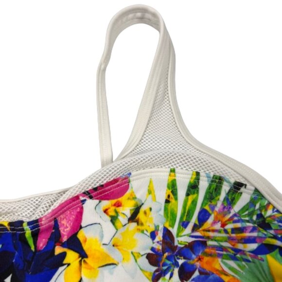 Athleta Womens‎ Swim Bikini Top Size 36 B/C Floral Tropical Mesh Underwire Beach - Picture 6 of 16
